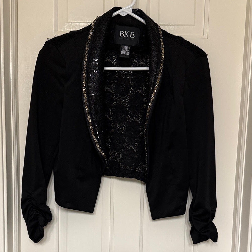 BKE Women's Black Sequin Blazer EUC